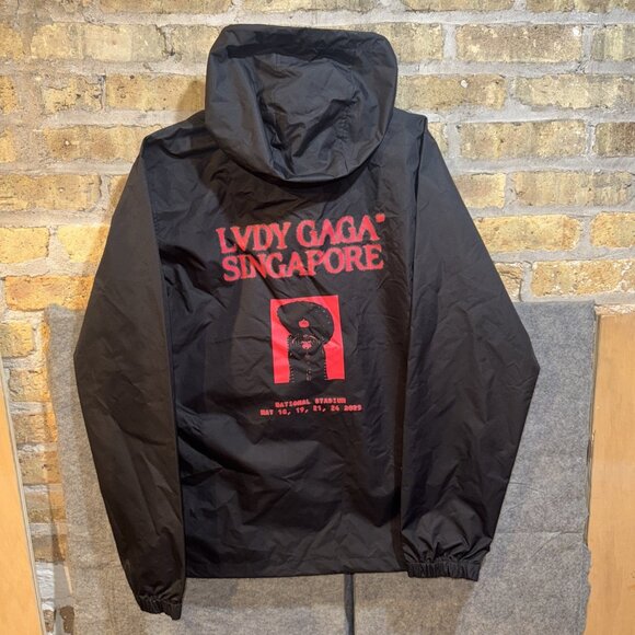 Lady Gaga Signapore Exclusive Official Merch 2025 Tour SZ L Black Windbreaker - Picture 1 of 4